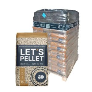 Let’s Pellet ENplus A1 A-kwaliteit Houtpellets – 975kg Hele Pallet (65x15kg)