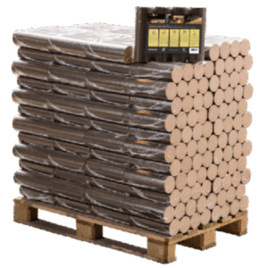 Ronde Beuken Briketten – Pallet, 96 Pakken van 10 kg (960 kg)